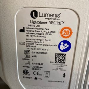 2018 Lumenis Lightsheer Desire - Specs